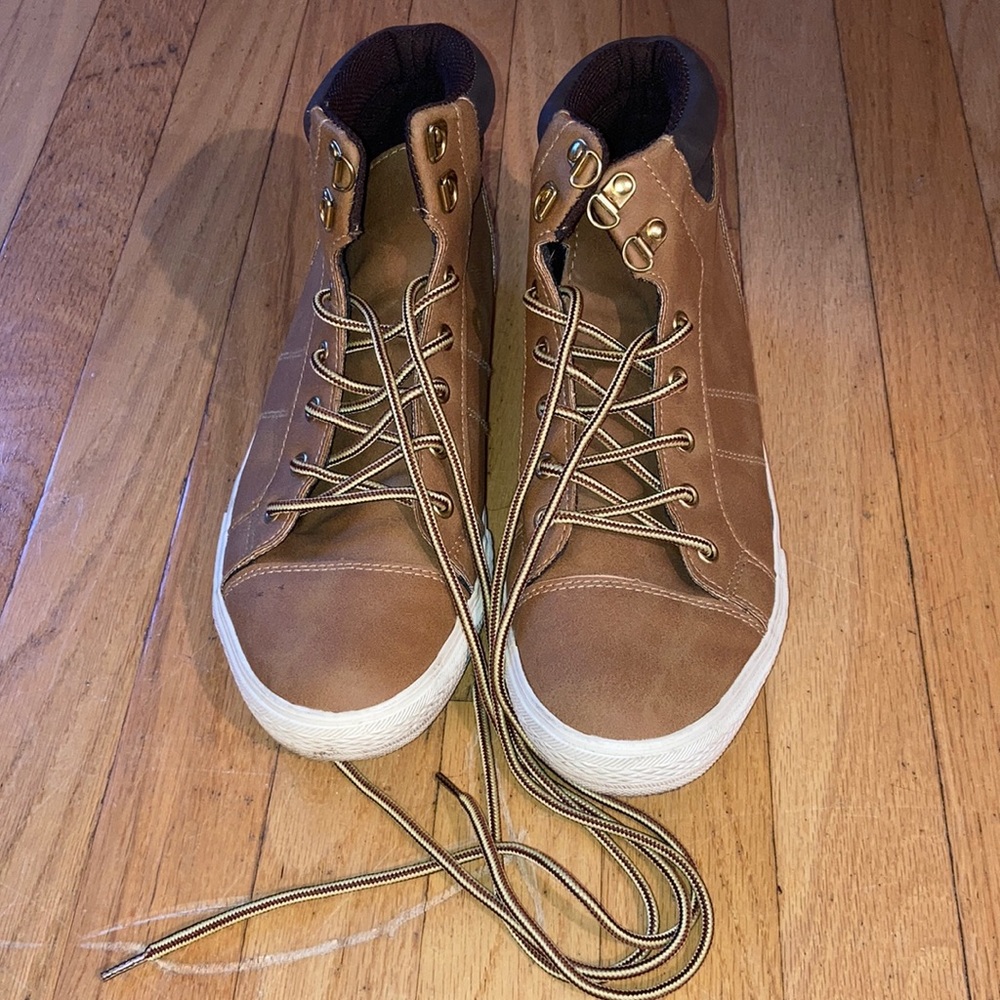 Work boot style high top sneakers
